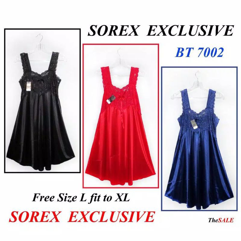 BAJU TIDUR WANITA SATIN PREMIUM LINGERIE SOREX EXCLUSIVE BT 7002