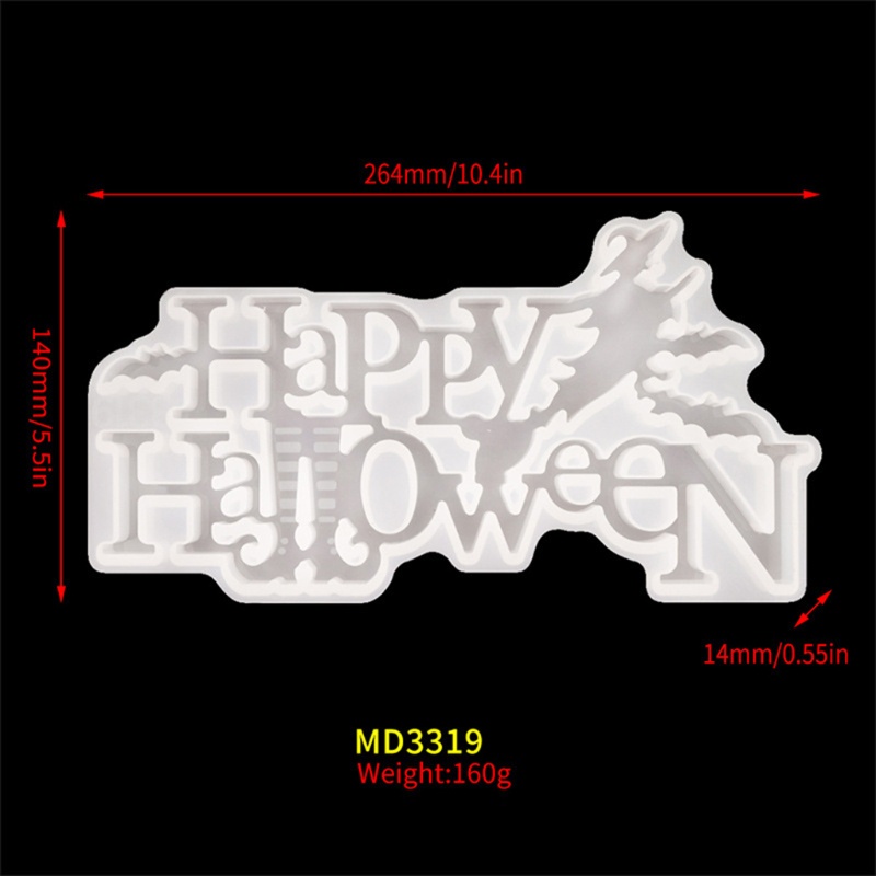 Cetakan Resin Bentuk Huruf Halloween Bahan Silikon Untuk Dekorasi Kerajinan Tangan