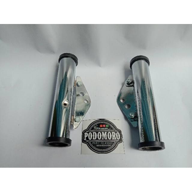 Breket kupingan lampu pesek / Pangkon dudukan lampu pesek CB GL Megapro Tiger set karet