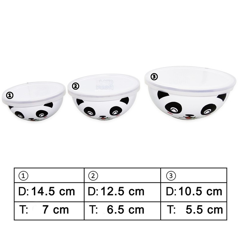 Maspion Mangkuk Hello Panda 3 pcs MAGIC BOWL Enamel