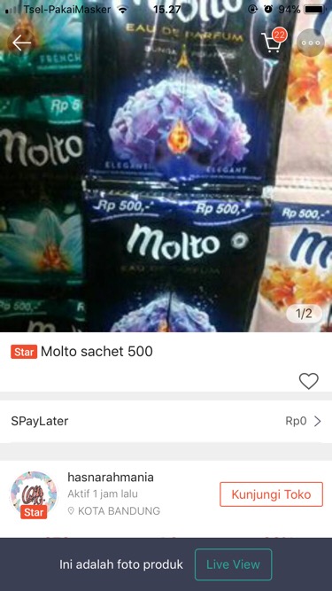 Molto Pewangi Pakaian Sachet Banderol 1000 20 Ml - 6 Pcs