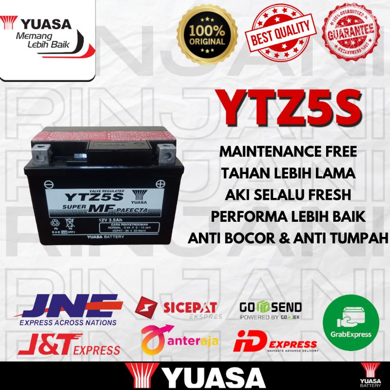 AKI YUASA  ORIGINAL YTZ5S FOR BEAT/VARIO/VIXION/MX NEW - AKI YUASA KERING