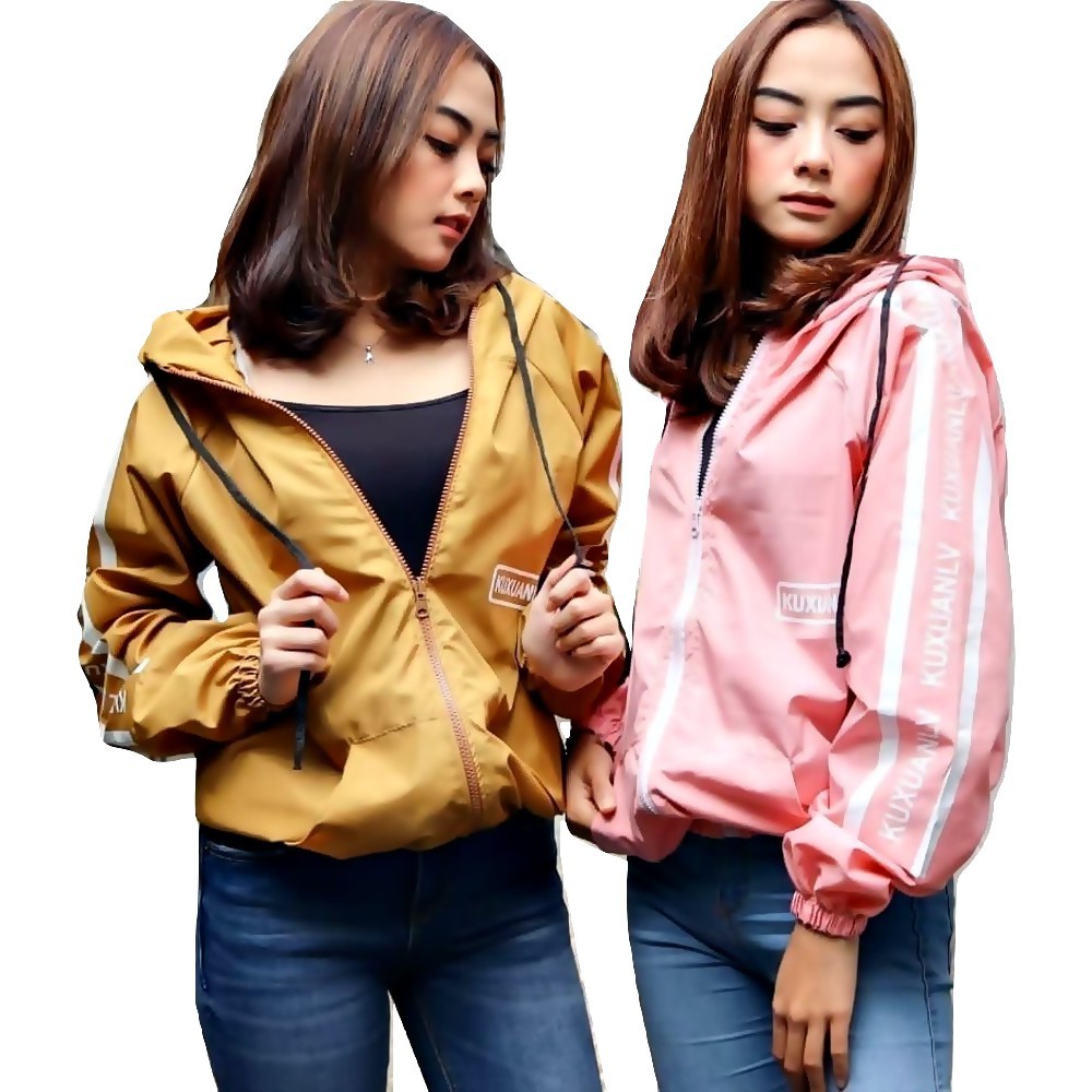 Abzrf Jaket Wanita Kuxu Ando jaket Parasut