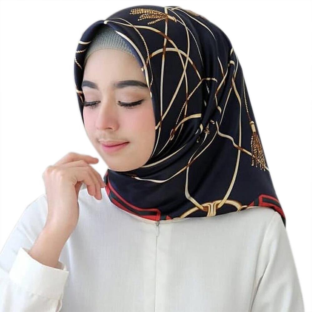  Kerudung  Hijab Muslim Motif Tali Warna  Hitam Putih Bahan 