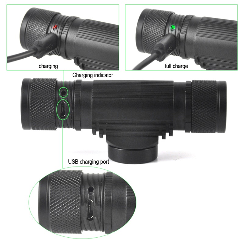 BORUIT Senter Kepala Headlamp Flashlight Headlight LED XML L2 EHL0628 HITAM