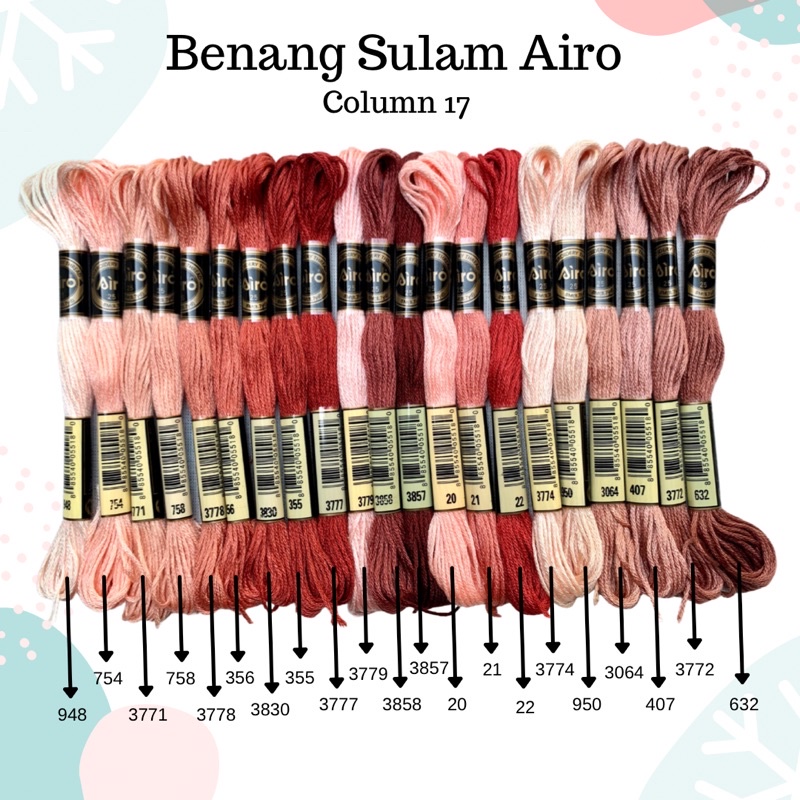 AIRO - Benang Sulam Airo (mirip DMC) Kolom 17