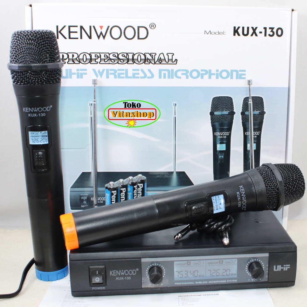 MICROPHONE WIRELESS KENWOOD KUX-130 MIC TANPA KABEL MIK KARAOKE MICROFON VOCAL PROFESIONAL