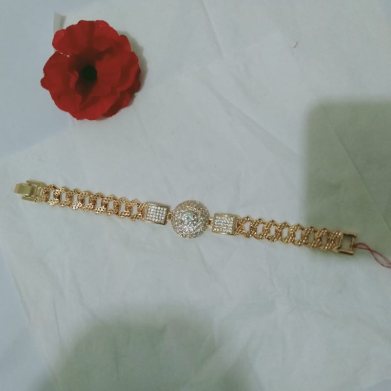 Gelang sisik naga permata zircon,sisik naga plat mata,gelang rantai sisik naga lapis emas/GELANG XP