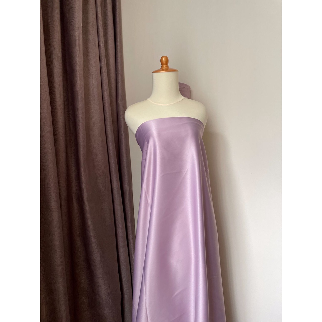 Bahan Kain Satin Velvet Premium Warna Lilac Muda Soft Light Lilac