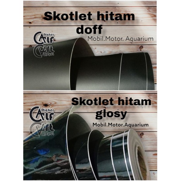 sticker. skotlet hitam glosi/ doff  1 meter skotlet aquarium.sepeda motor.prabotan