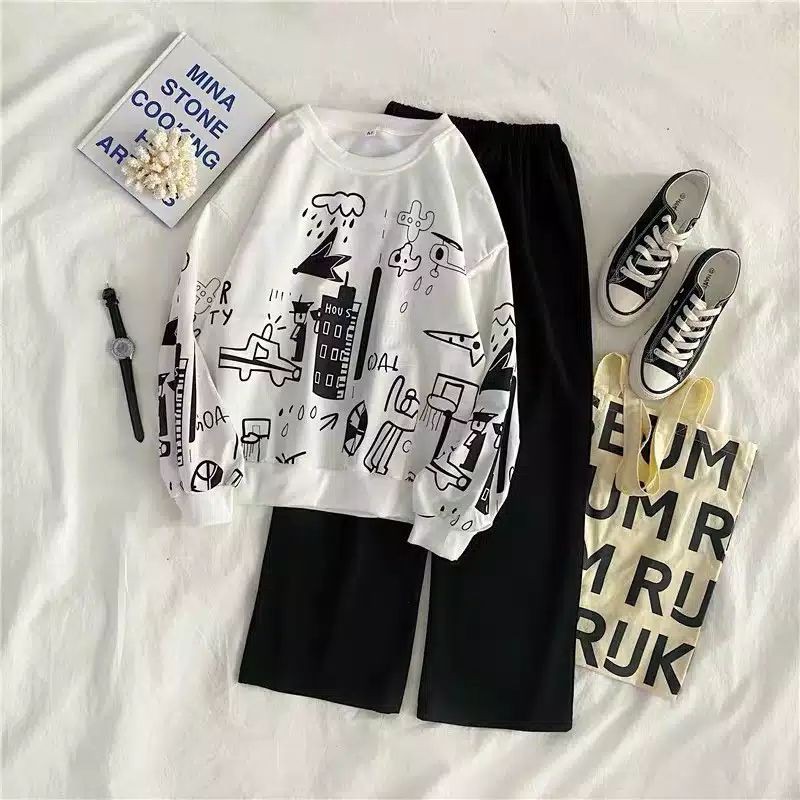 Planet set/ Setelan wanita/ Satu set pakaian wanita/ Pakian wanita/ satu set-1