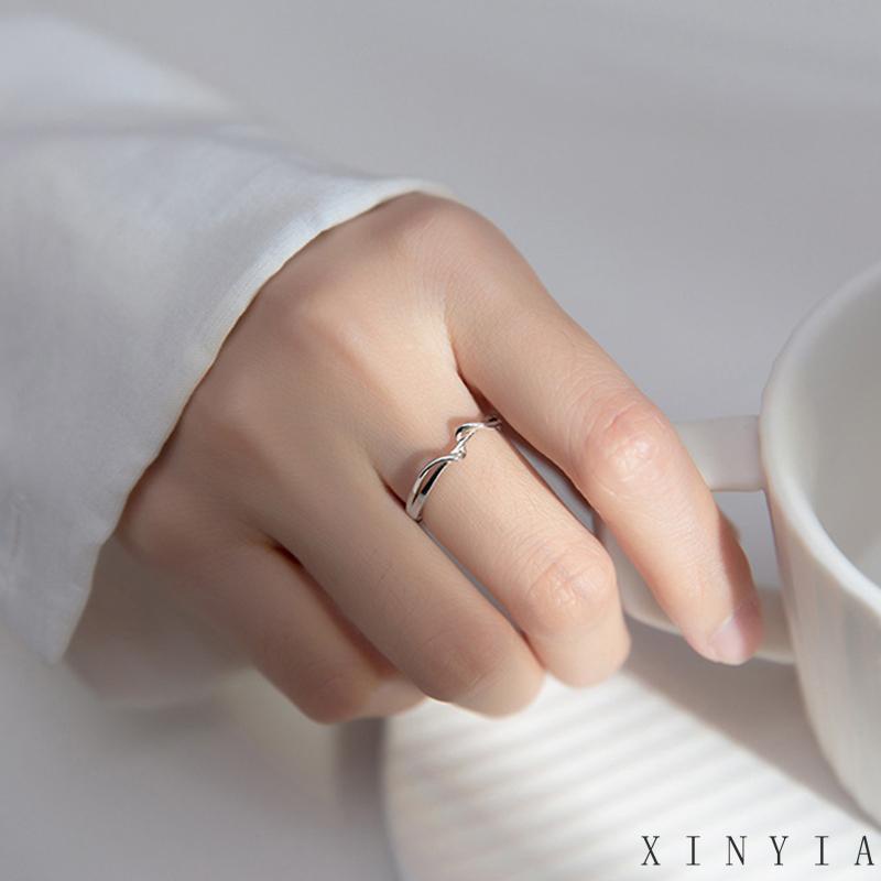 Cincin Jari Telunjuk Geometris Model Terbuka Untuk Wanita