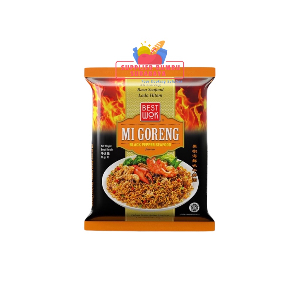 Best Wok Mie Instant Goreng Blackpepper Seafood Mi Instan Bestwok 85g