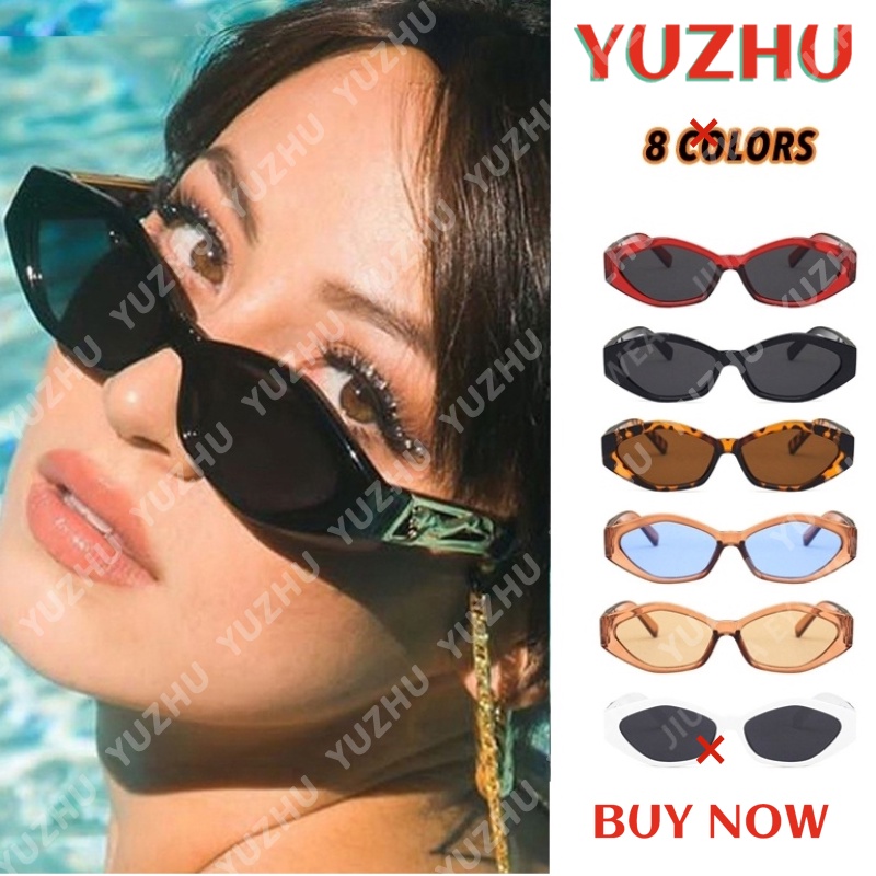 (YUZHU) Bayar di Tempat Western Style Mata Kucing Wanita Kacamata Hitam Sunglasses korean style hitam