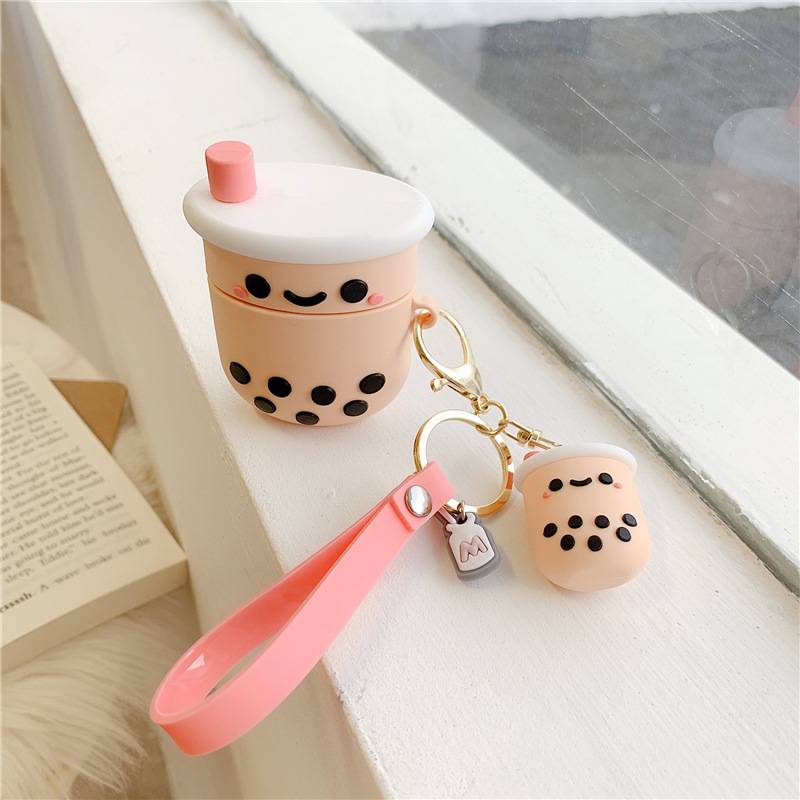 Casing Soft Case Silikon Motif Boba Kawaii Untuk Airpods Pro 3 / 2