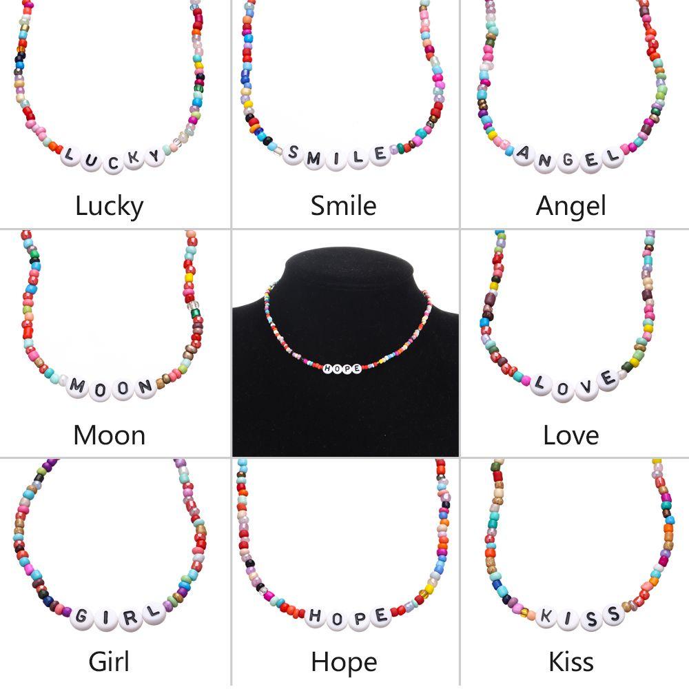 Lily Rice Bead Necklace Personality Colorful Kalung Handmade Manik Pantai