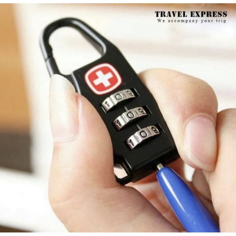 Gembok Swiss Password Code Lock - Gembok Koper Safety - Ziper Lock - Gembok.