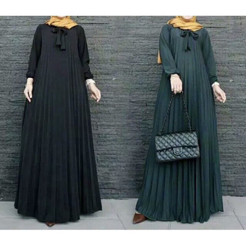 Bisa COD/Gamis Plisket Jumbo/Gamis Plisket model payung