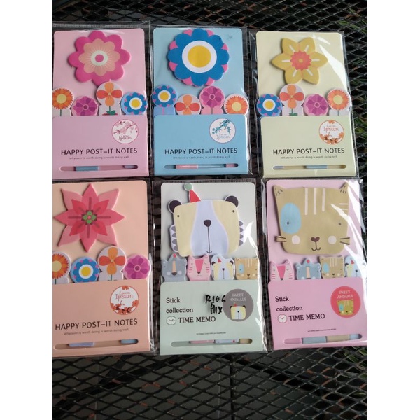 

Sticky Note/Time Memo Cute Motif bunga, Hewan