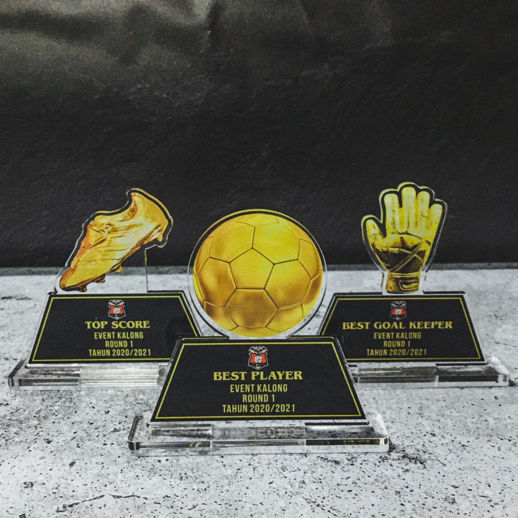 PIALA CUSTOM FUTSAL, PLAKAT OLAH RAGA, TROPHY FUTSAL, PLAKAT AKRILIK