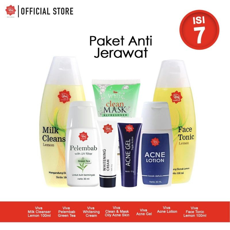 Paket Anti Jerawat Perawatan Skincare Kulit Berminyak Berjerawat Viva