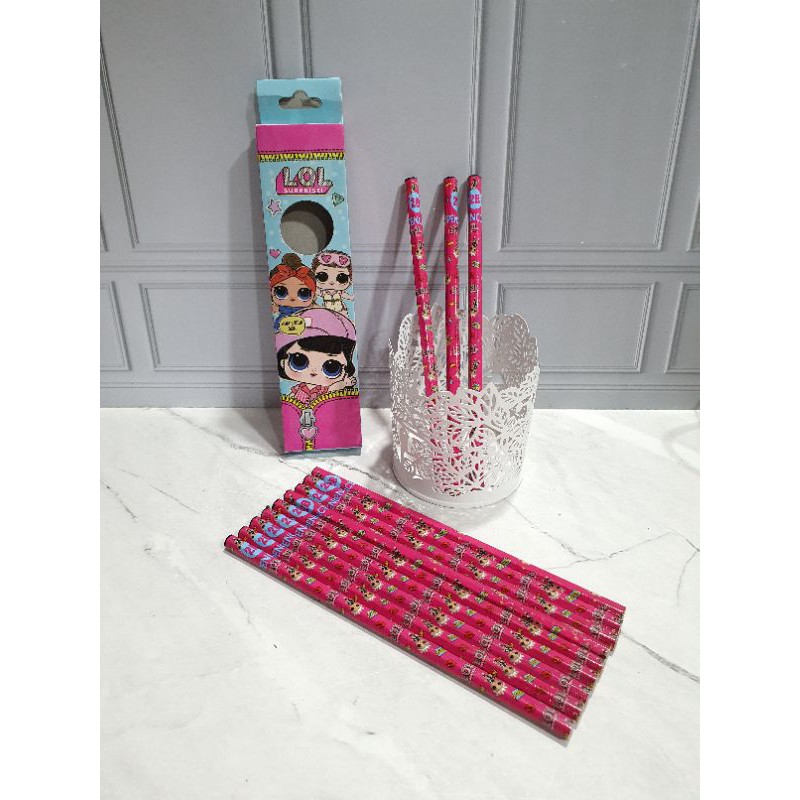 (12pc) pencil 2B kayu fancy/pensil karakter/pensil kayu murah/pensil fancy/pencil-LoL
