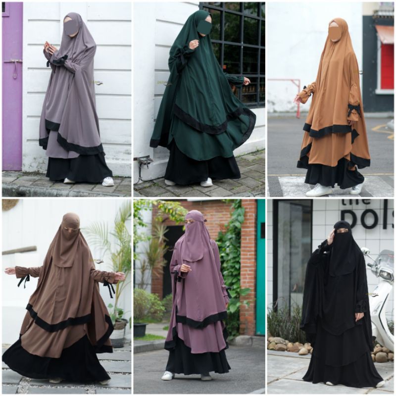 ZAUHARA - Sabira by Zauhara Gamis set Khimar bahan Hamro Silk size S - M