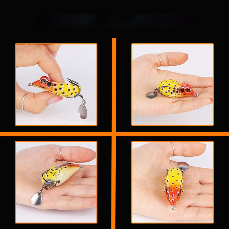 Umpan Katak Mancing 5cm 10g Thunder Frog Lure Topwater Crankbait Lures Umpan Kodok Apung Lembut Buatan Dengan Kait Dua Tajam Untuk Bass Trout Snakehead Salmon