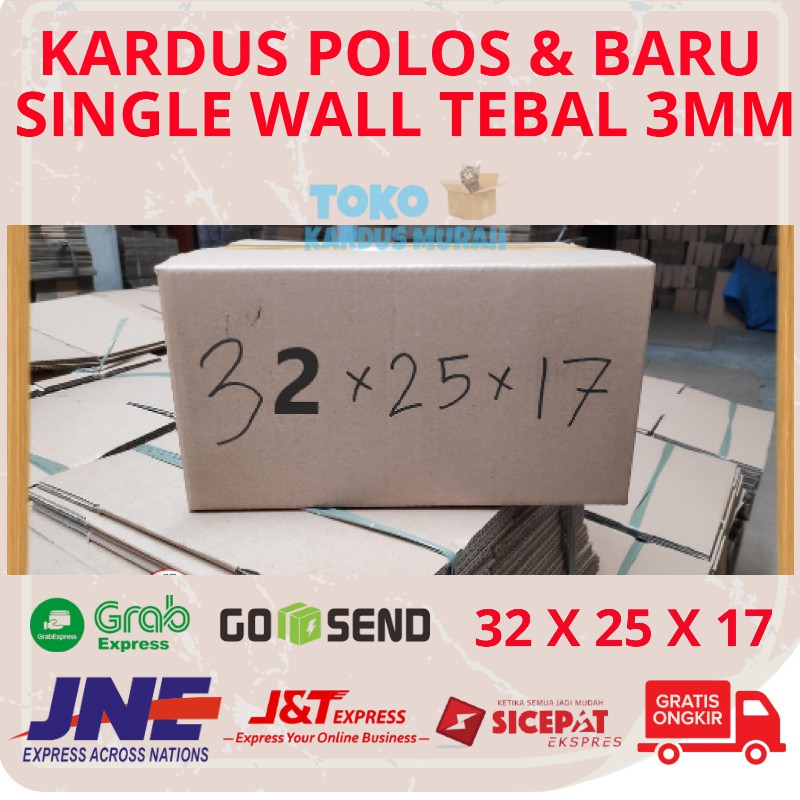 

Kardus Box Karton Polos Baru Packing Kotak Dus Bok Tebal 3mm Single Wall Harga 1 Lembar 32 x 25 x 17