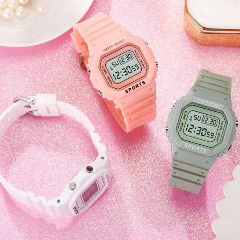 Jam Tangan Wanita Digital Korean Style Sport / Jam Tangan Digital Fashion