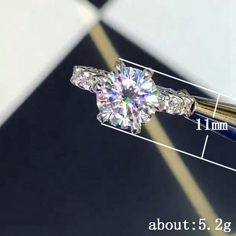 Cincin Bahan 925 Sterling Silver Aksen Berlian Gaya Vintage Untuk Pernikahan