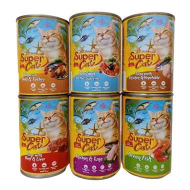 Makanan Kucing SUPERCAT Kitten And Adult Kaleng 400gr