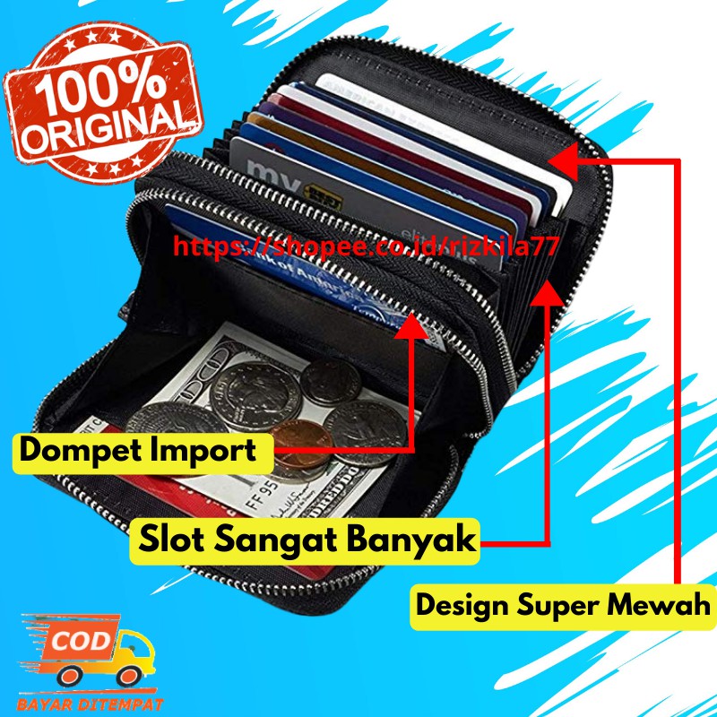 Dompet ATM Dompet Kartu Wallet Card Dompet Wanita Pria Tempat Penyimpanan Uang Slot Banyak