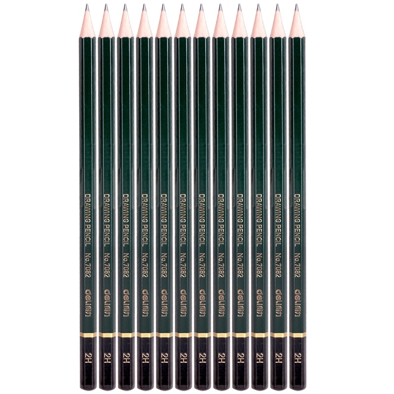 Deli 2H Drawing Pencil / Pensil Menggambar 2H 12 pcs Tidak Mudah Patah 7082-4
