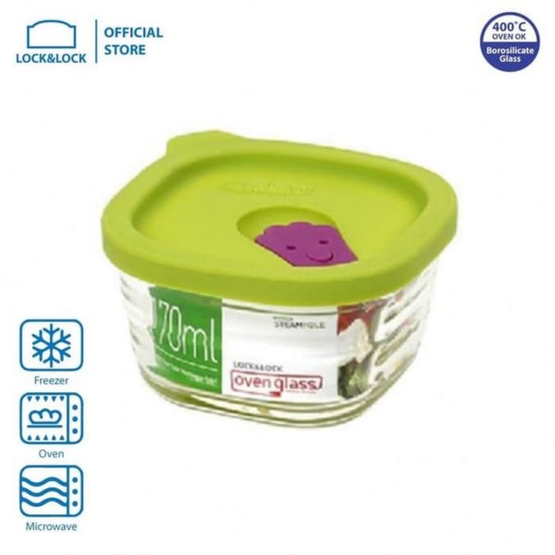 Lock n Lock Baby Food Container MPASI Meal Container 170ml 230ml 355ml Oven Glass 1pcs SATUAN