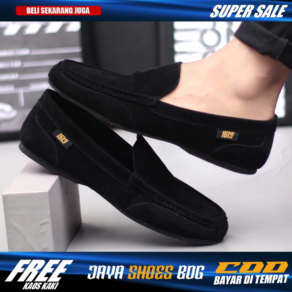 MODMX Sepatu Slip On Casual Pria Kulit Sintetik Simple Murah Main Gaya Jalan Laki Laki