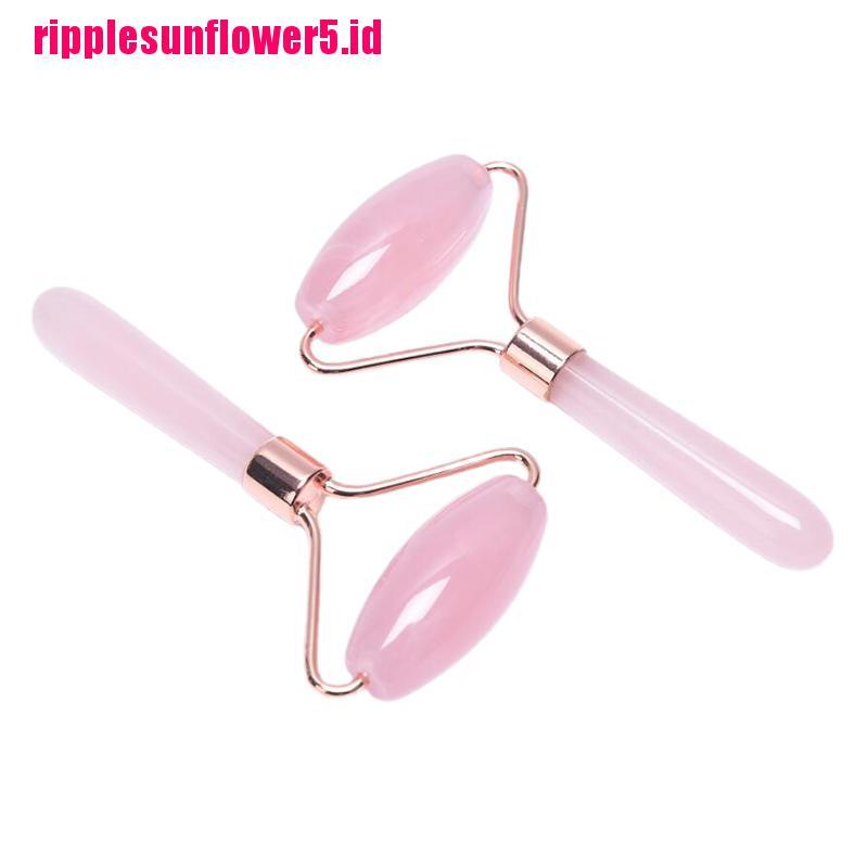 Roller Pijat Kristal Rose Quartz Untuk Mengangkat Kerutan