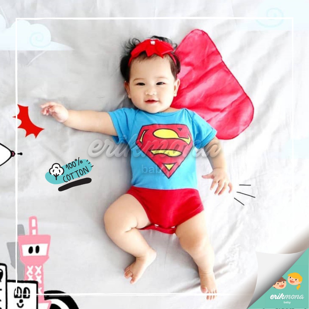 ❤️ baju bayi jumper bayi ❤️ lucu karakter superhero superman imut ❤️