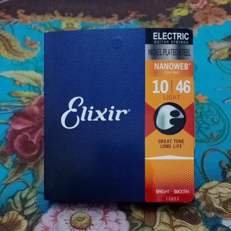 senar gitar elixir elektrik 010 nanoweb, 1 set