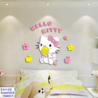  Stiker  Dinding Desain Kartun  Hello  Kitty  3d Bahan Akrilik 