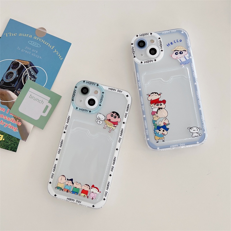 Case Pelindung Desain Crayon shin-shin Angel eyes Bening Untuk iPhone 14 7 8 Plus 11 12 13 Pro Max X XR XS Max SE 2020