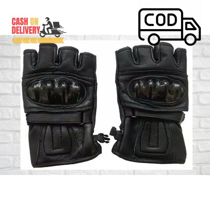 COD E89 Sarung Tangan Motor Sarung Tangan Kulit Batok Glove Half Protector