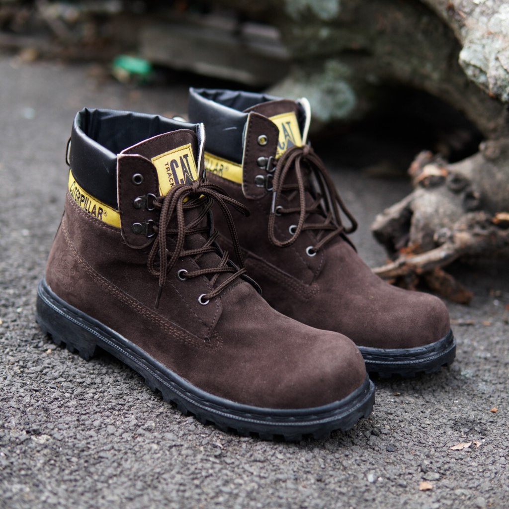 COD !! Sepatu Caterpillar Sby Sepatu Safety Boots Ujung Besi Fashion Pria Bikers Turing Outdoor