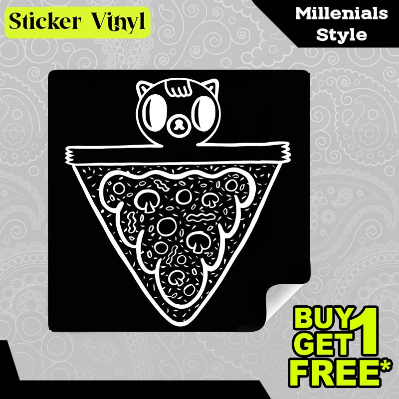 

Stiker Sticker A Slice of Pizza Cat Gambar Unik Desain Keren dan Kekinian Aesthetic Bahan Vinyl Satuan Anti Air