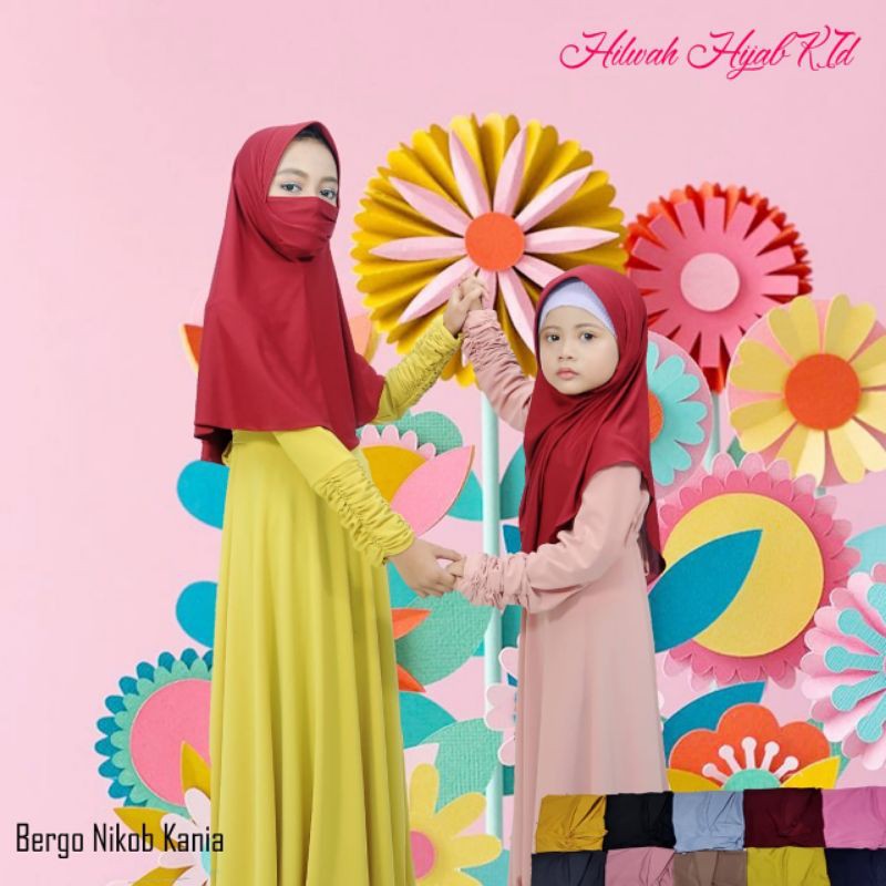 HIJAB BERGO NICOB KANIA--BERGO ANAK INSTAN USIA 5-10 TAHUN