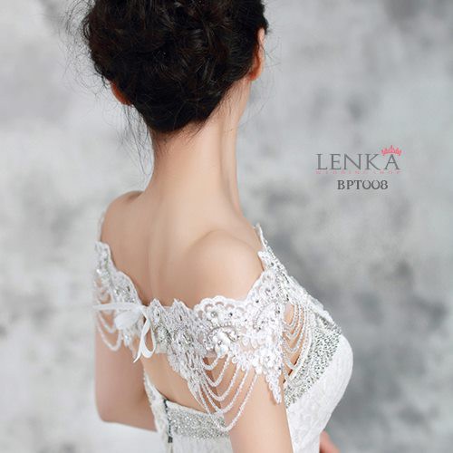 [BISA COD] BOLERO LACE MUTIARA PERNIKAHAN PENGANTIN WANITA PUTIH BPT008