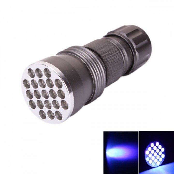 Senter Mini UV Ultraviolet 21 LED Blacklight Invisible Marker Flashlight Torch