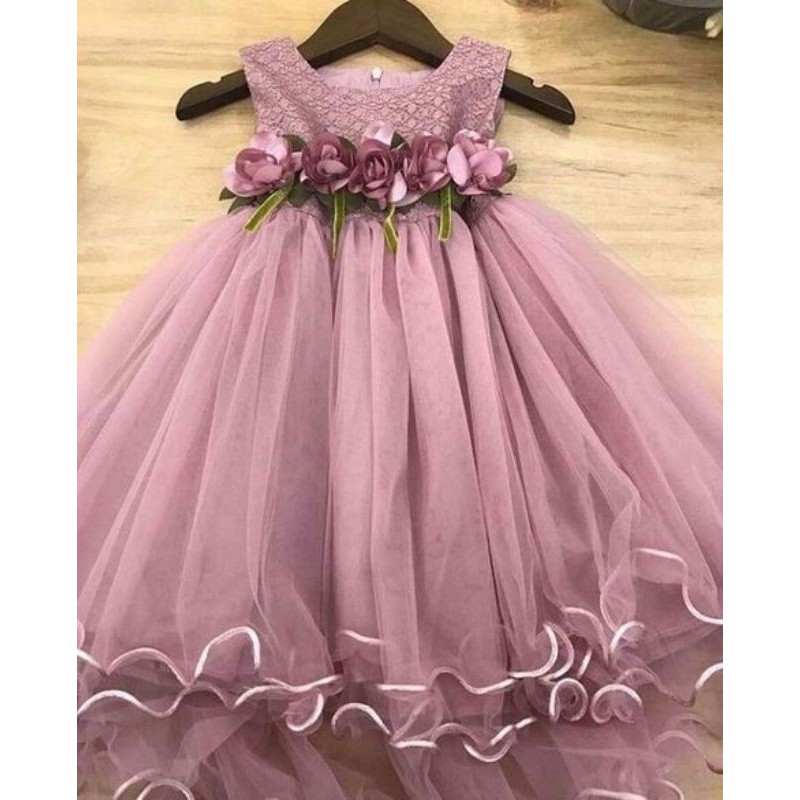 Gaun anak gaun pesta /gaun beriasan bungga-bungga/gaun tile