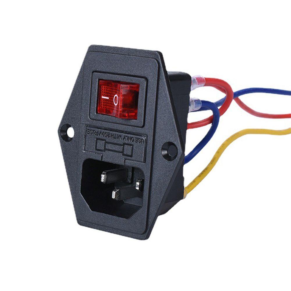 Preva Power Switch Socket Dapat Diganti Aksesoris Printer 3D Daya AC Stop Kontak Tiga pin