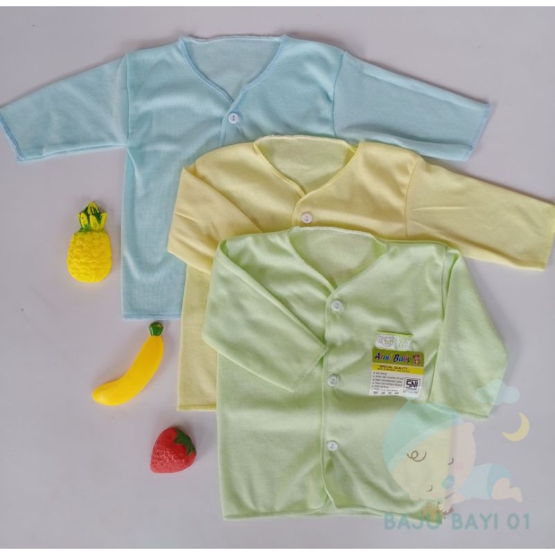 BAJU BAYI NEWBORN TANGAN PANJANG POLOS WARNA ARINI BABY SNI